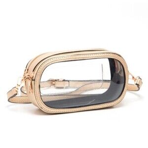 Women's Bag GOLD Crossbody Clear Superbowl Stadium Approved Adjustable Strap